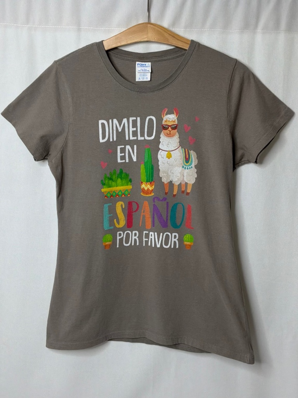 Dimelo en Espanol Por Favor Gray Women’s Graphic T-Shirt